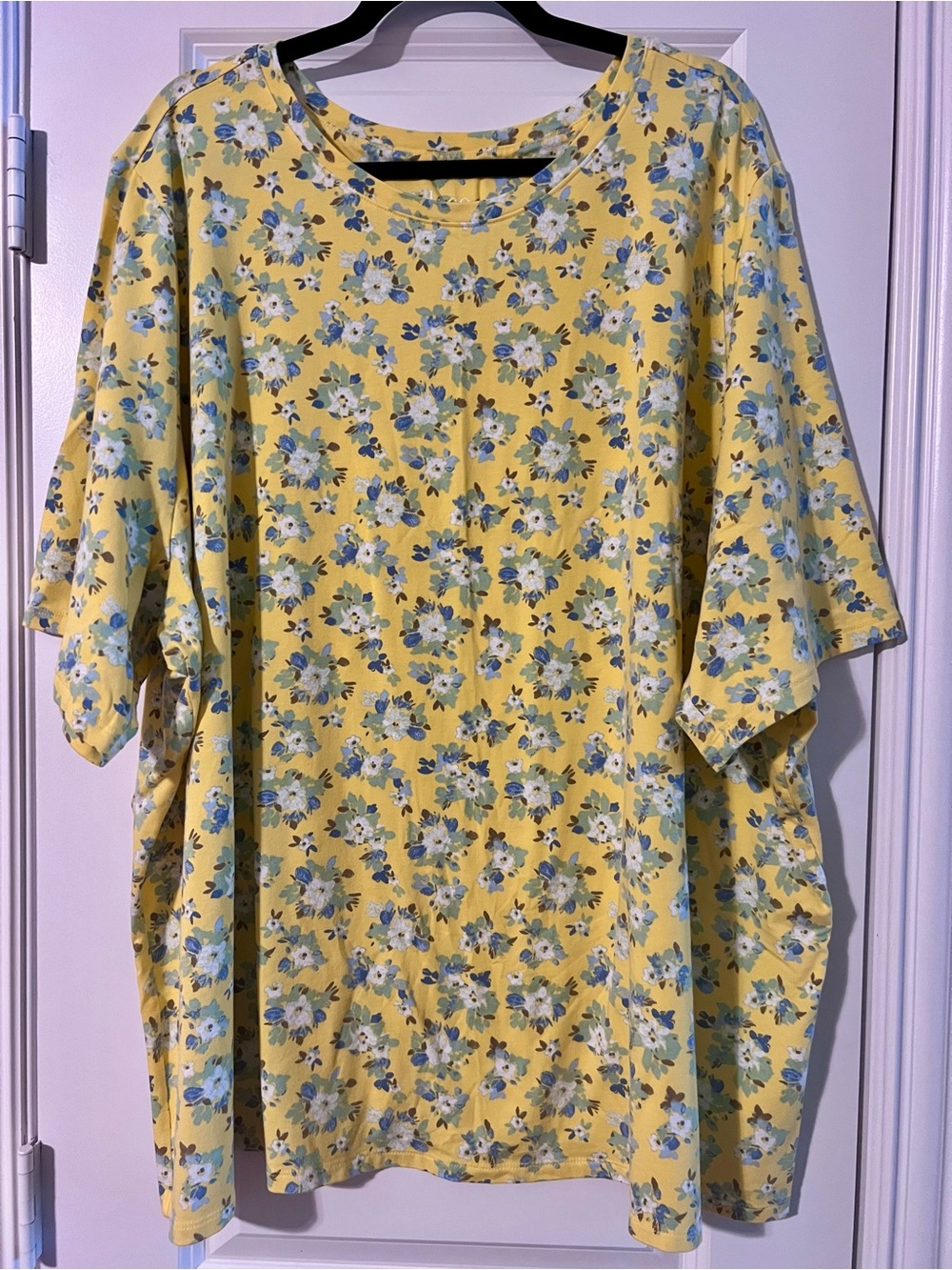 Yellow Floral Short Sleeve Top